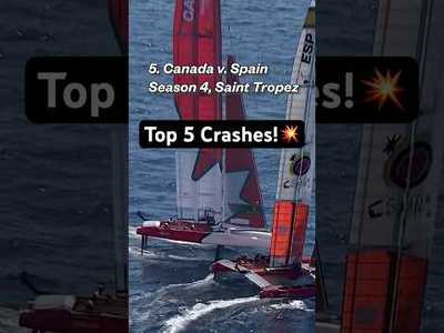 Top 5?CRASHES? in #sailgp #sailing #racing #crash #smash #sailracing #shortsfeed