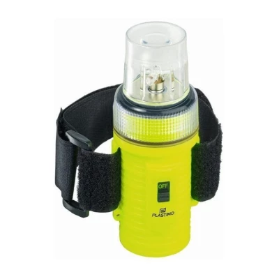 Lampe Flash LED flottante & �tanche IPX7 avec brassard port�e 2 kilom�tres - Plastimo