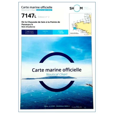 Carte marine 7147L du Shom - De la Chauss�e de Sein � la Pointe de Penmarc'h - Baie d'Audierne - Shom