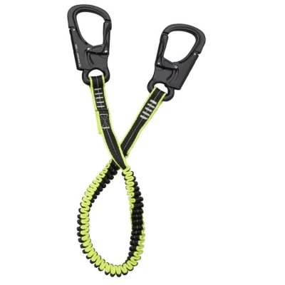 Longe élastique 2 mousquetons aluminium double levier de sécurité de 1 à 1m50 par Plastimo - Plastimo