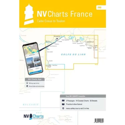 Carte marine NV Atlas France - FR9 - Cap Creus � Toulon - NV Chart