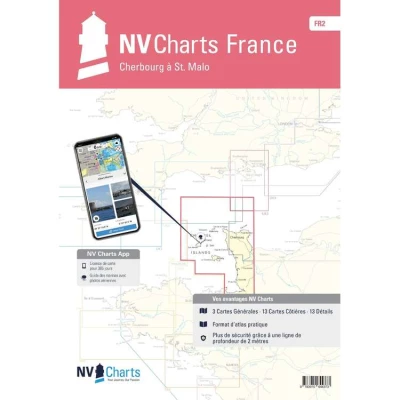 Carte marine NV Atlas France - FR2 - De Cherbourg � Saint-Malo - NV Chart