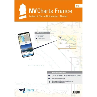 Carte marine NV Atlas France - FR6 - Lorient � �le de Noirmoutier - Nantes - NV Chart