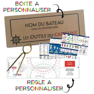 Coffret Les outils du capitaine avec r�gle Cras, Compas et RIPAM adh�sifs - FlashTide