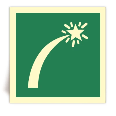 E048/IMPA 33.4066 - Panneau Signaux de d�tresse sur embarcation de survie photoluminescent - ISO 7010 - FlashTide