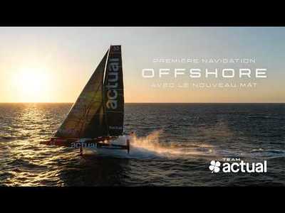 Premi�re navigation offshore avec le nouveau m�t pour Anthony Marchand sur Actual Ultim 4