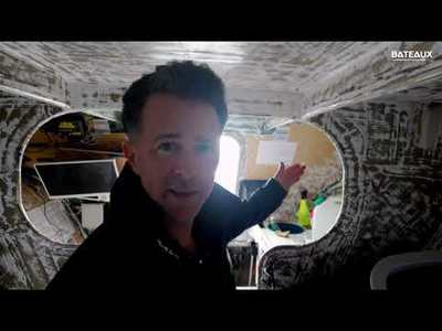 � l'int�rieur d'un Ocean Fifty  vie � bord et poste de navigation en course