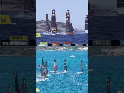 A packed start during Race 3 in the PreLim Regatta / the Moment and the Photo
