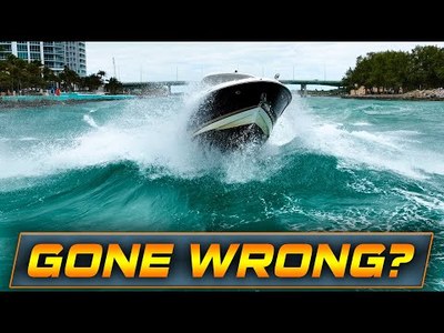 BOAT FORCED TO ABORT EXIT! HUGE WAVES AT HAULOVER INLET !! | HAULOVER BOATS | WAVY BOATS