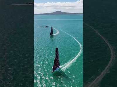 Two boats. One team. A good day on the Waitemat. #americascup #etnz #AC40