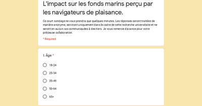 L'impact sur les fonds marins peru par les navigateurs de plaisance.